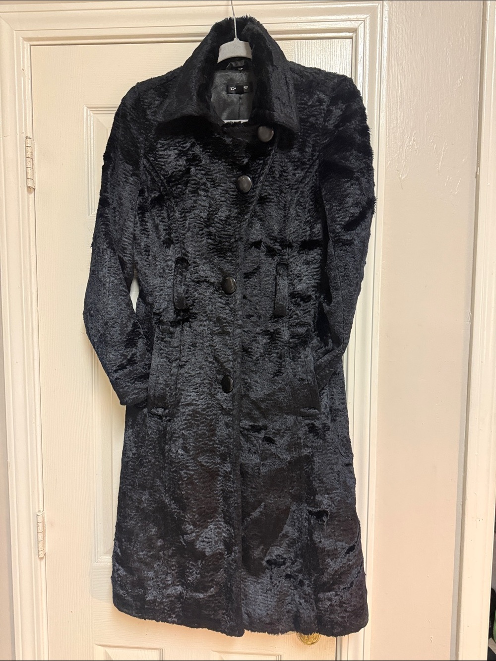 Bebe Women’s Black Faux Fur Long Coat - Picture 9 of 16